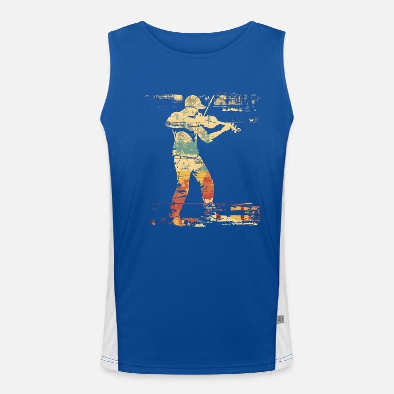 Violin Comic Style Men's Functional Contrast Tank Top 