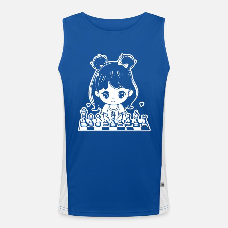 Cartoon Chess Player Men's Functional Contrast Tank Top 