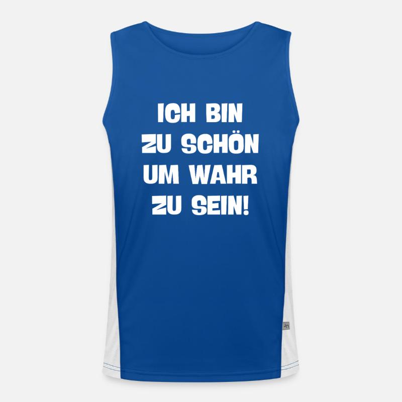 ich bin zu schön um wahr zu sein eingebildet ego Funktionelles Kontrast-Tank Top für Männer 