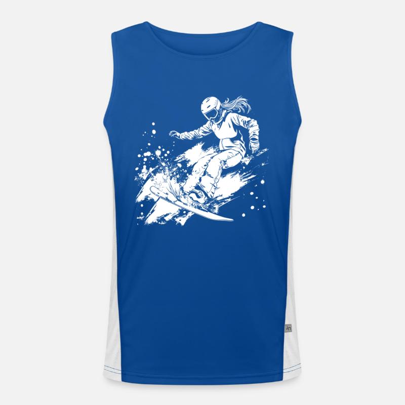 Snowboarderin Funktionelles Kontrast-Tank Top für Männer 