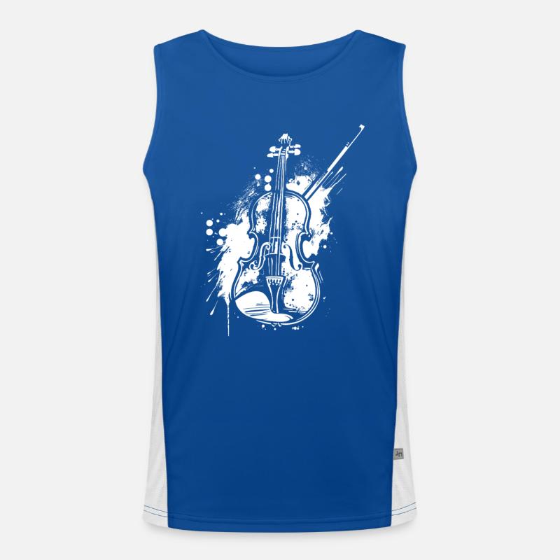 Lustige Violine Funktionelles Kontrast-Tank Top für Männer 