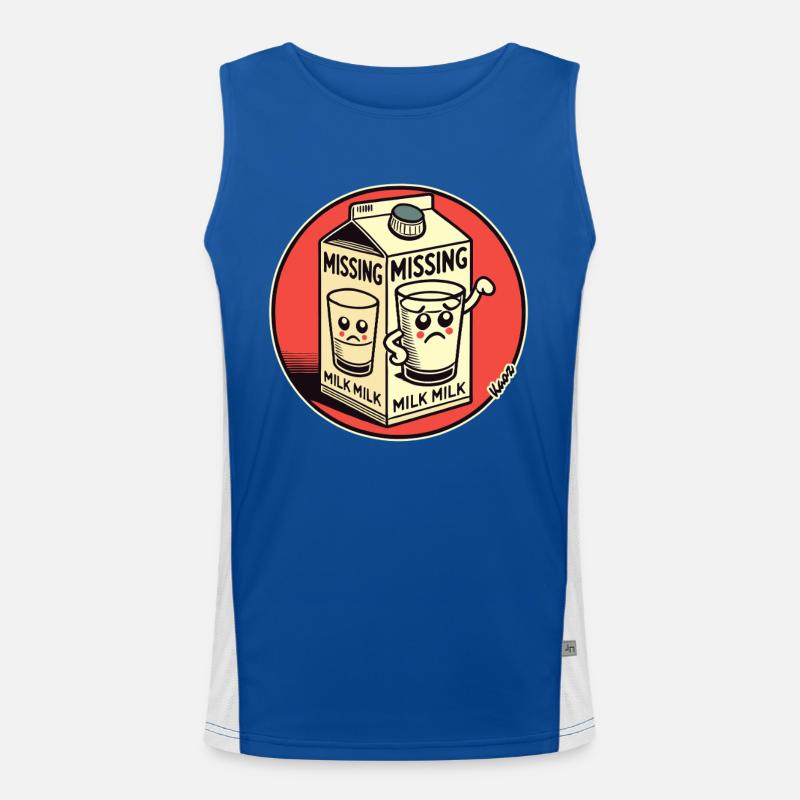 Conception de dessin animé amusante : Lait manquant Débardeur respirant contrasté Homme 