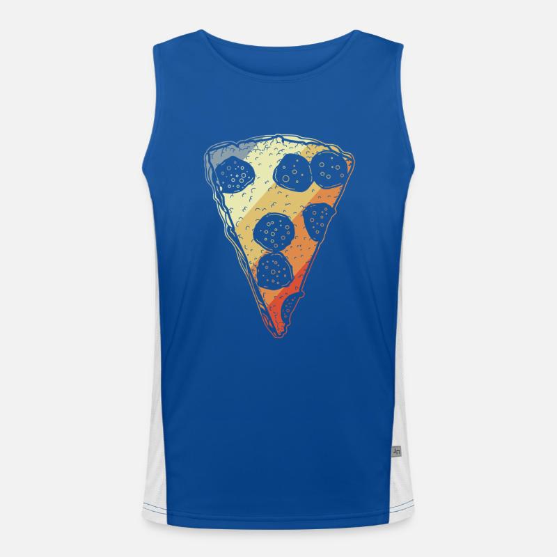 Retro Pizza Funktionelles Kontrast-Tank Top für Männer 