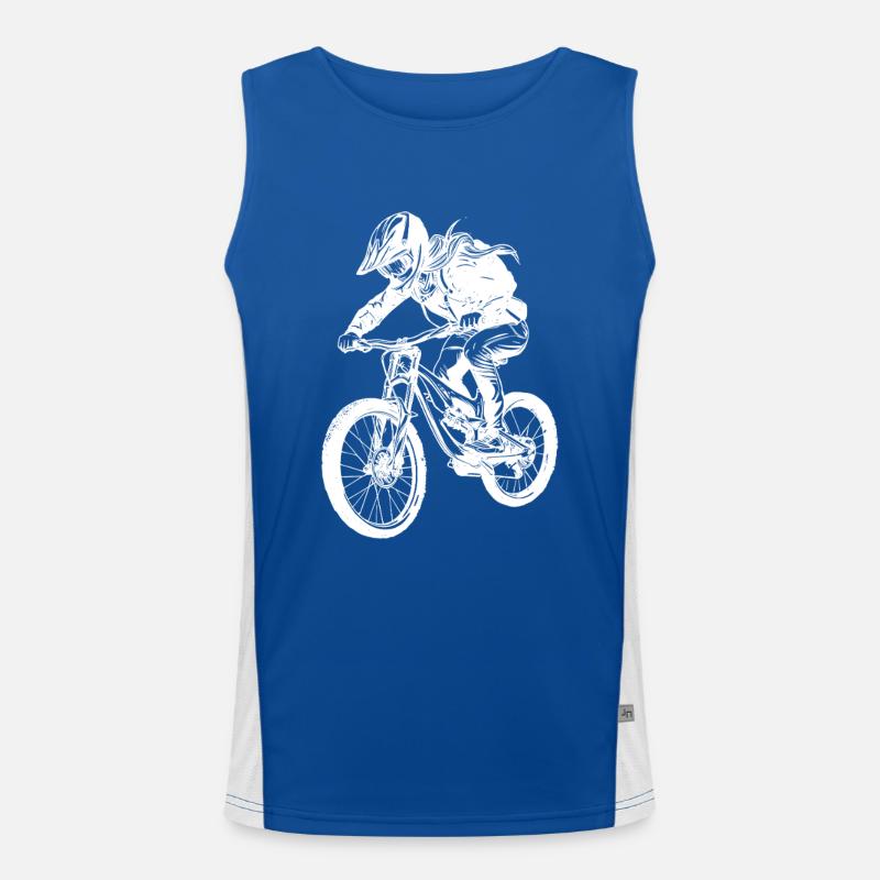 Mountain Biker Mädchen Funktionelles Kontrast-Tank Top für Männer 
