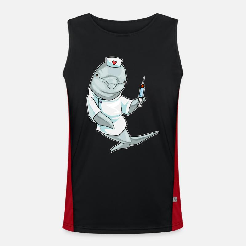 Dolphin Nurse Nursing Routine - Men's Functional Contrast Tank Top - black/red