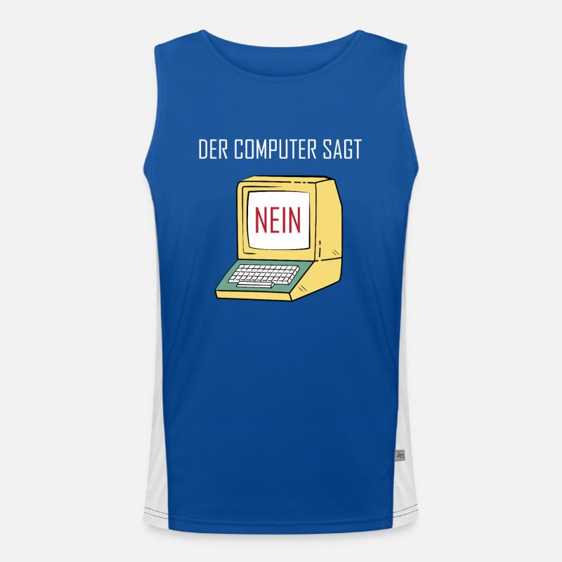 Retro Funny Computer Sagt Nein - Geeky Tech Nerd Men's Functional Contrast Tank Top 