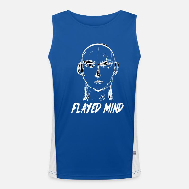 Flayed Mind White Men's Functional Contrast Tank Top 