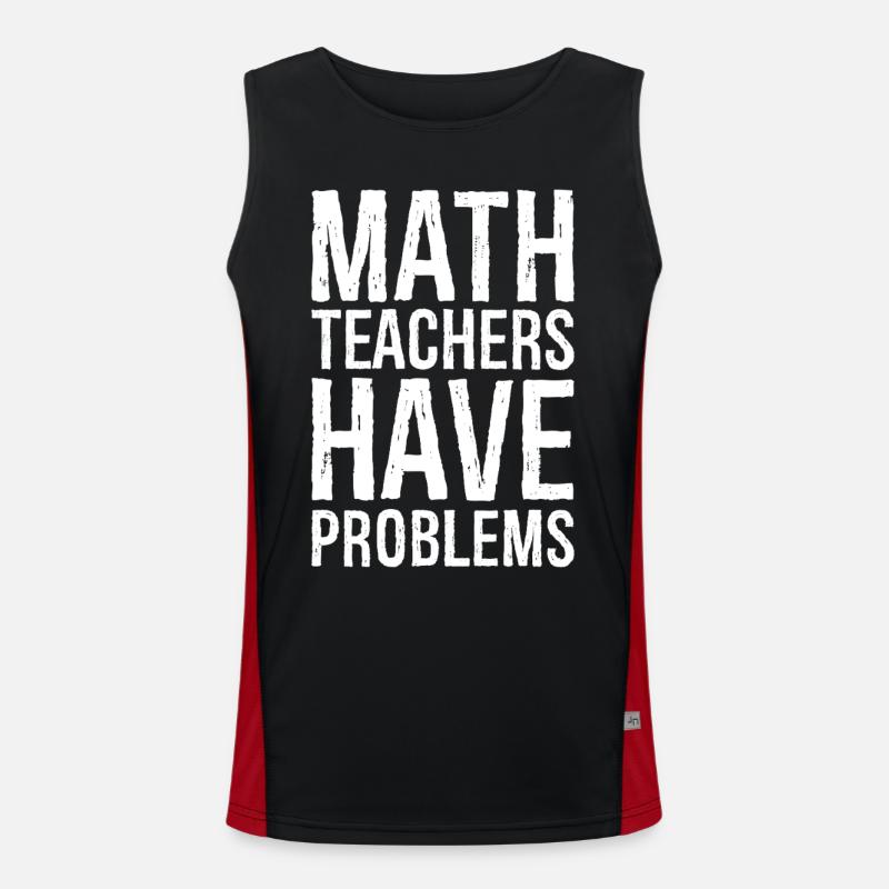 math teachers have problems - Men's Functional Contrast Tank Top  - black/red