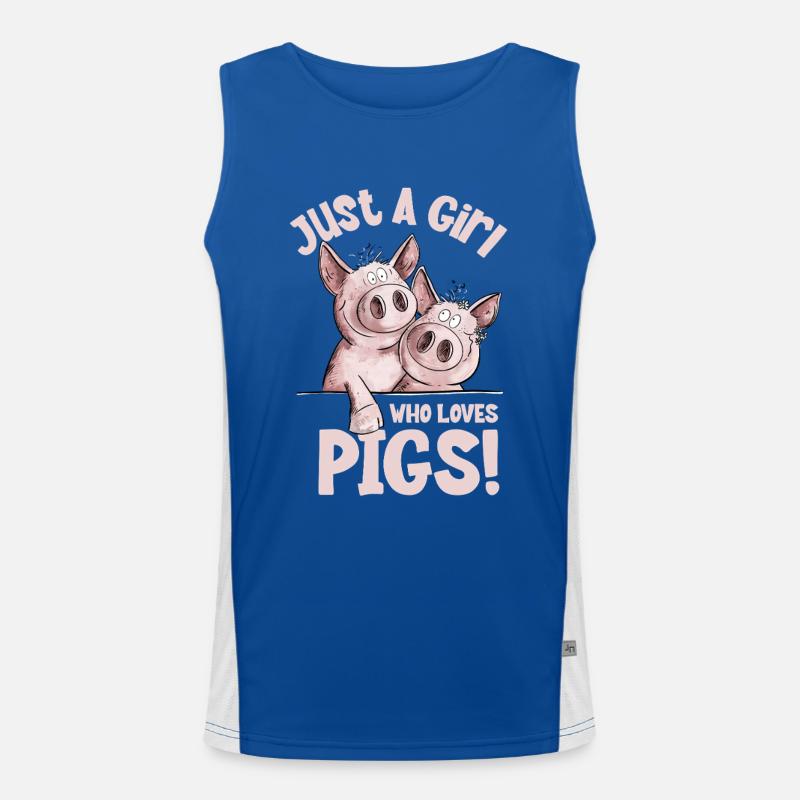 Juste une fille qui aime les cochons Cochon Cochon Débardeur respirant contrasté Homme 
