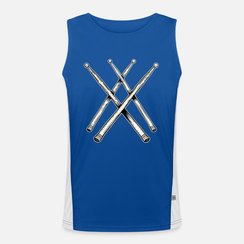 Drumsticks Line Art Funktionelles Kontrast-Tank Top für Männer 