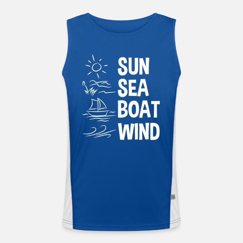 Sonne Meer Boot Wind Funktionelles Kontrast-Tank Top für Männer 