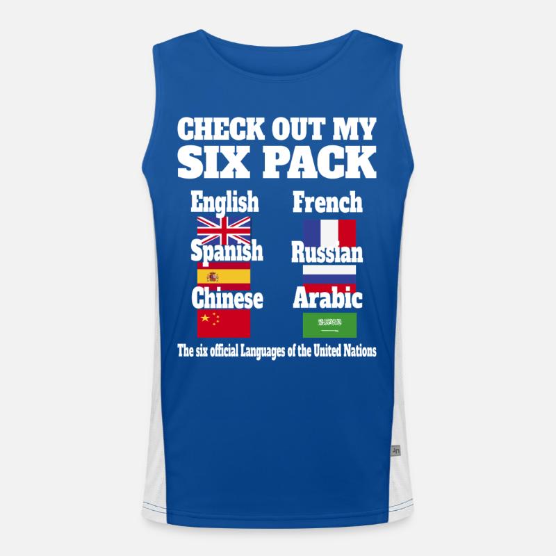 Sprachen Sixpack Funktionelles Kontrast-Tank Top für Männer 