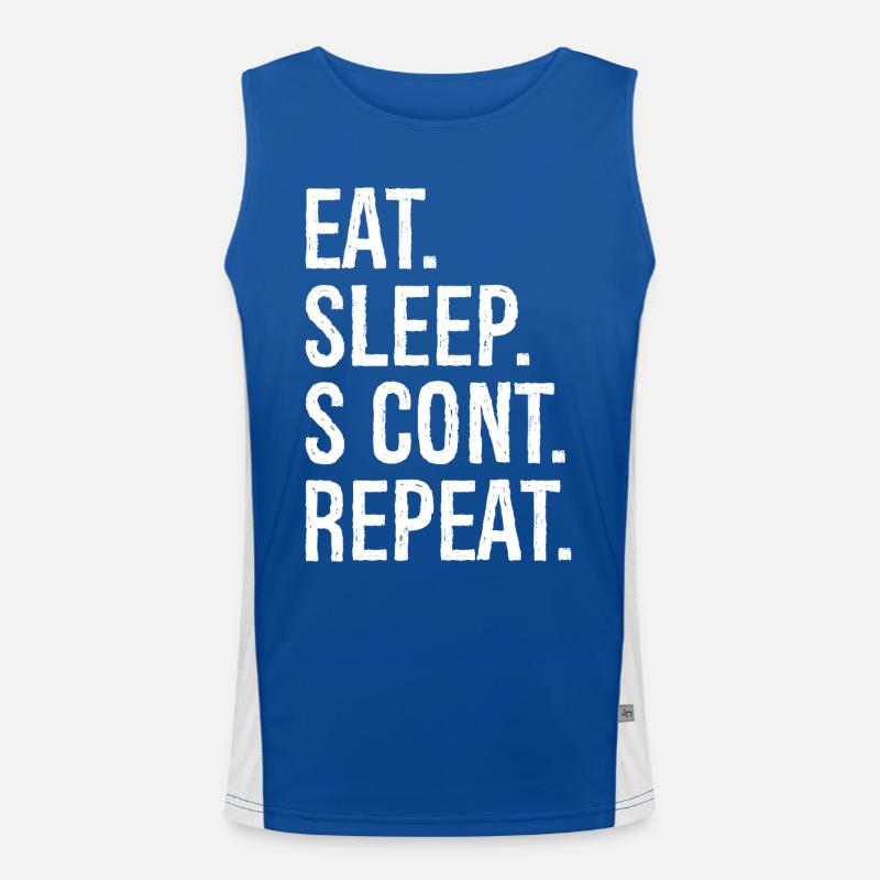 eat sleep s cont repeat Funktionelles Kontrast-Tank Top für Männer 