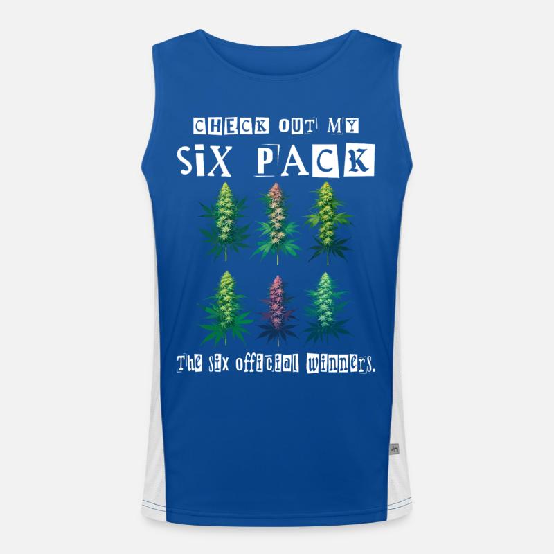 Cannabis Six Pack Funktionelles Kontrast-Tank Top für Männer 