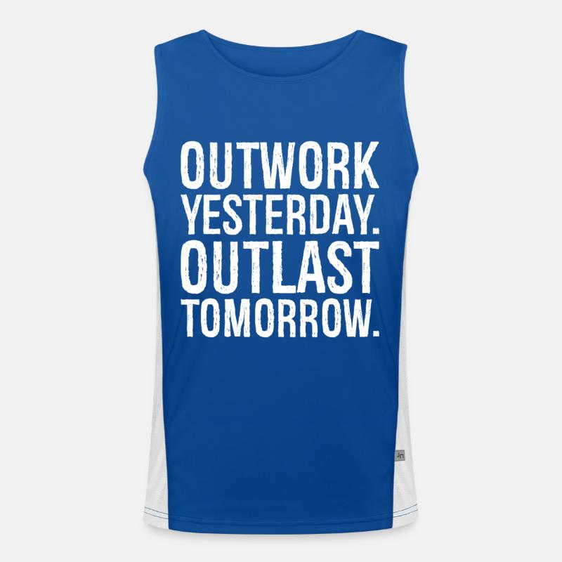 outwork yesterday outlast tomorrow Funktionelles Kontrast-Tank Top für Männer 