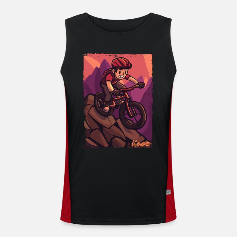 Abenteuer Mountainbiking Mountainbike Design Funktionelles Kontrast-Tank Top für Männer 
