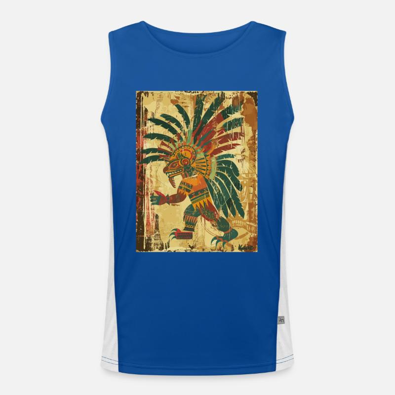 Maya-Dämonen-Gott im antiken Stil Funktionelles Kontrast-Tank Top für Männer 