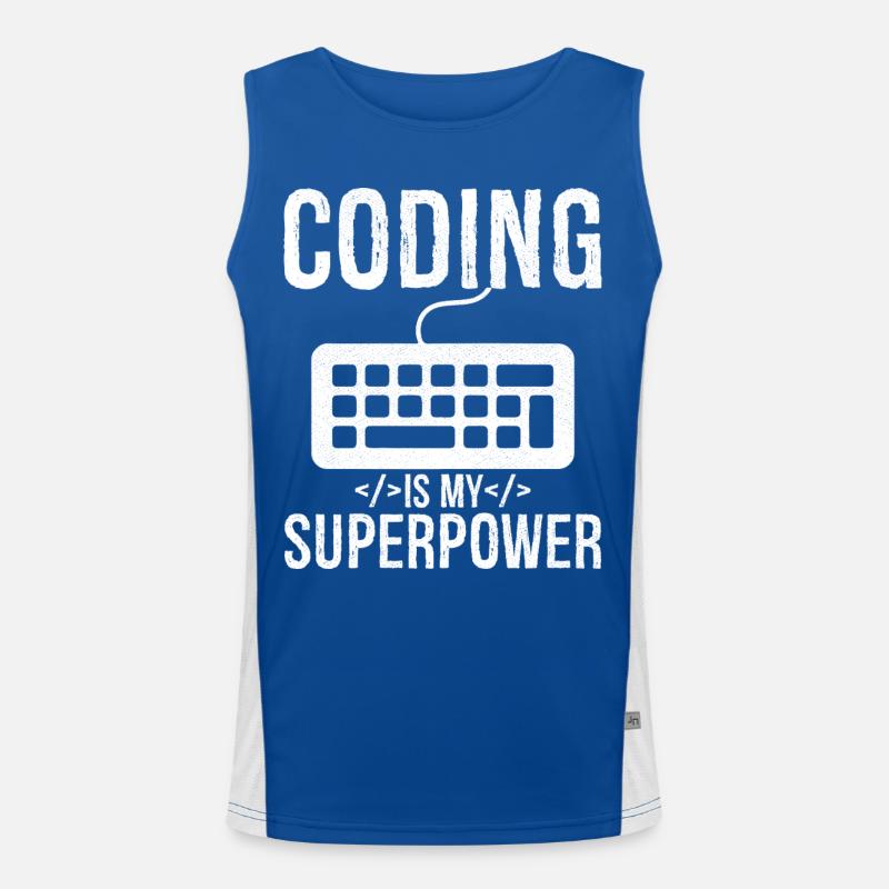 coding is my superpower Funktionelles Kontrast-Tank Top für Männer 