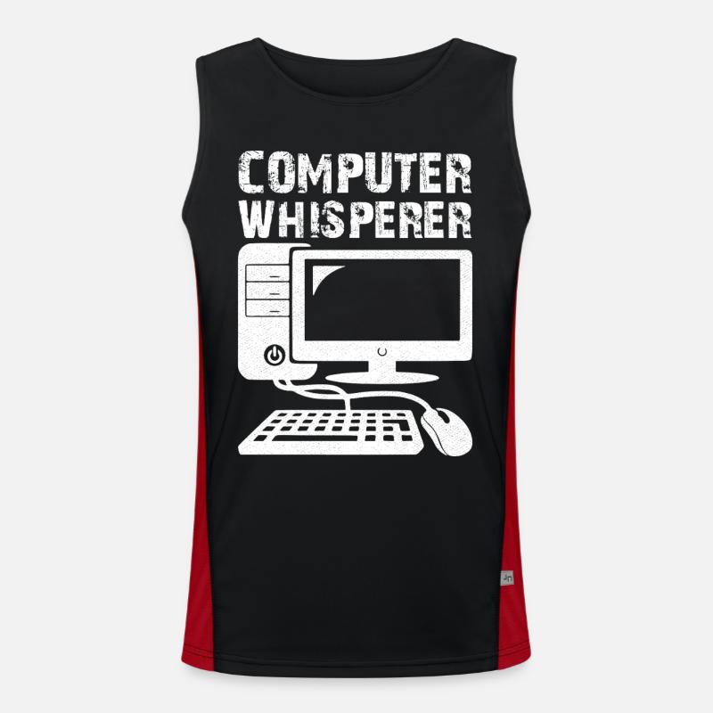 Computer Whisperer - Men's Functional Contrast Tank Top  - black/red