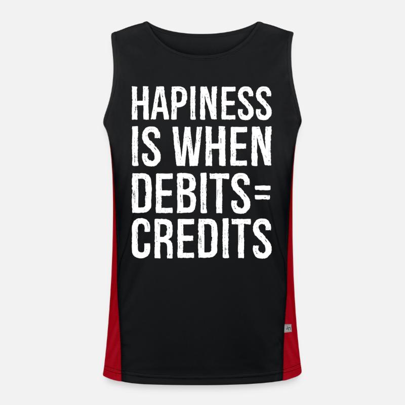 hapiness is when debits credits - Men's Functional Contrast Tank Top - black/red