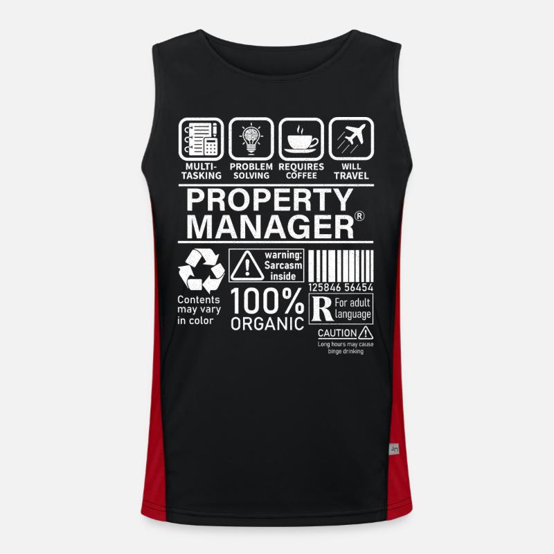 property manager multi tasking problem solving - Funktionelles Kontrast-Tank Top für Männer  - Schwarz/Rot