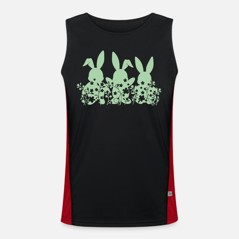 Lapins Fleurs de Pâques Débardeur respirant contrasté Homme 