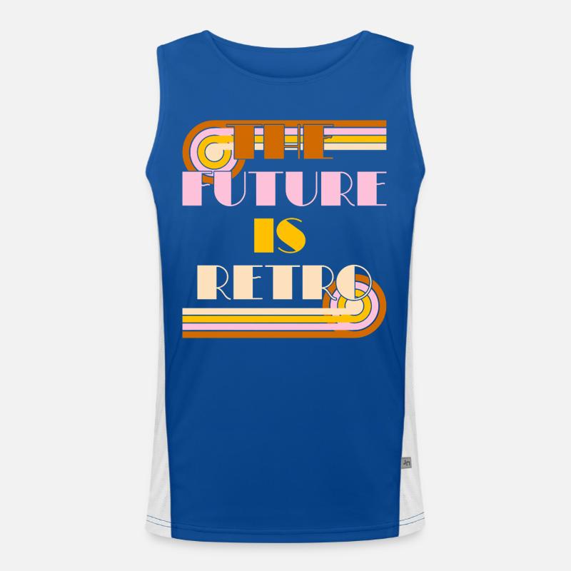 The Future is Retro – 70s Nostalgie Statement Funktionelles Kontrast-Tank Top für Männer 