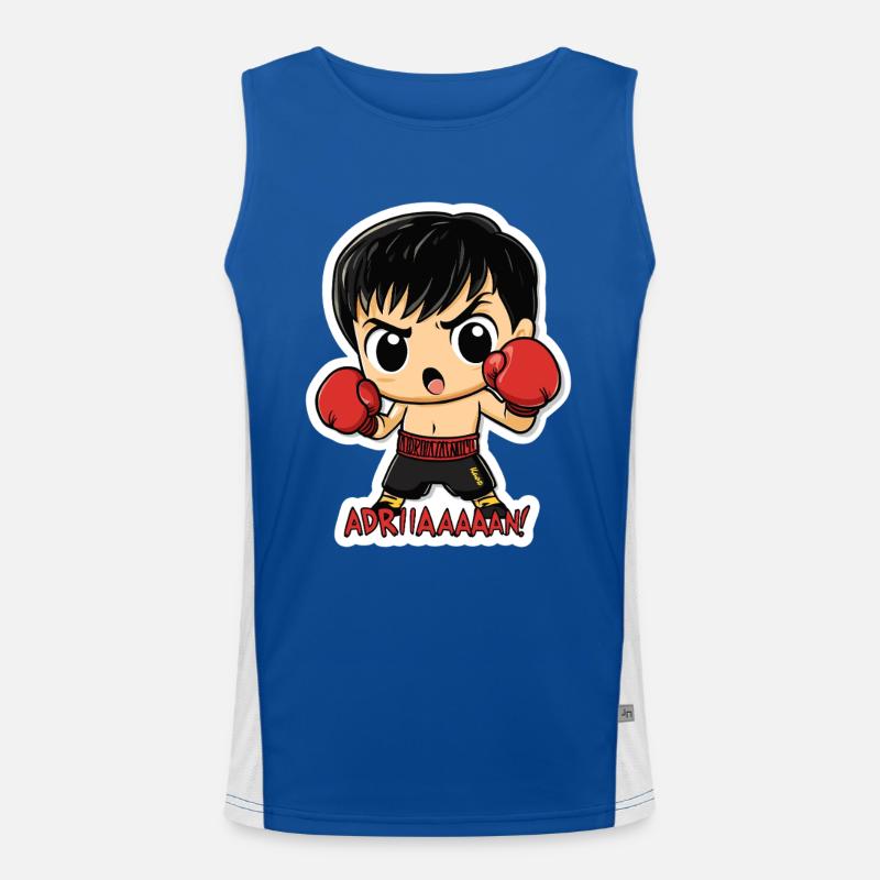 Chibi Boxer – Kampfgeist mit Kultzitat Funktionelles Kontrast-Tank Top für Männer 
