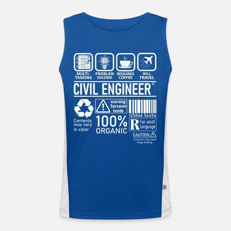Civil Engineer multi tasking problem solving Men's Functional Contrast Tank Top 