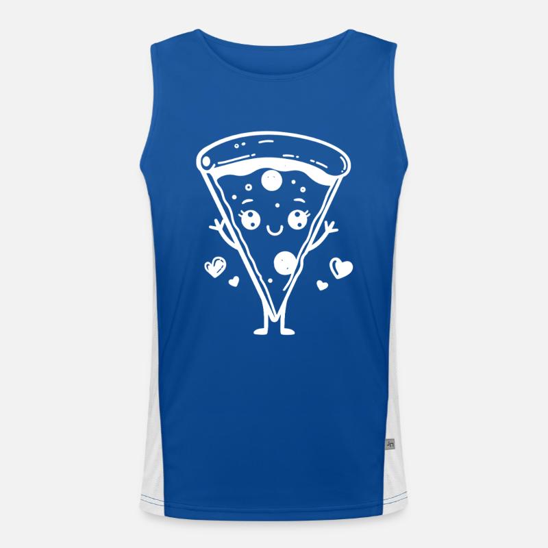 Pizza Comic Style Men's Functional Contrast Tank Top 