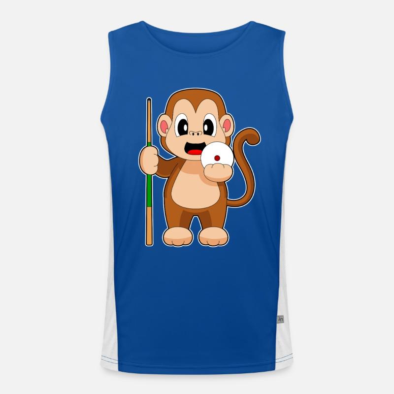 Monkey Billiard Cue Men's Functional Contrast Tank Top 