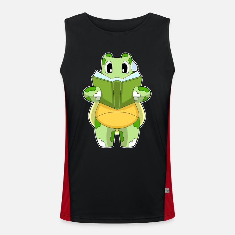 Turtle Book - Men's Functional Contrast Tank Top - black/red