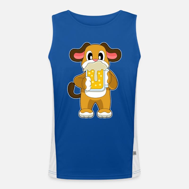 Dog Beer Men's Functional Contrast Tank Top 