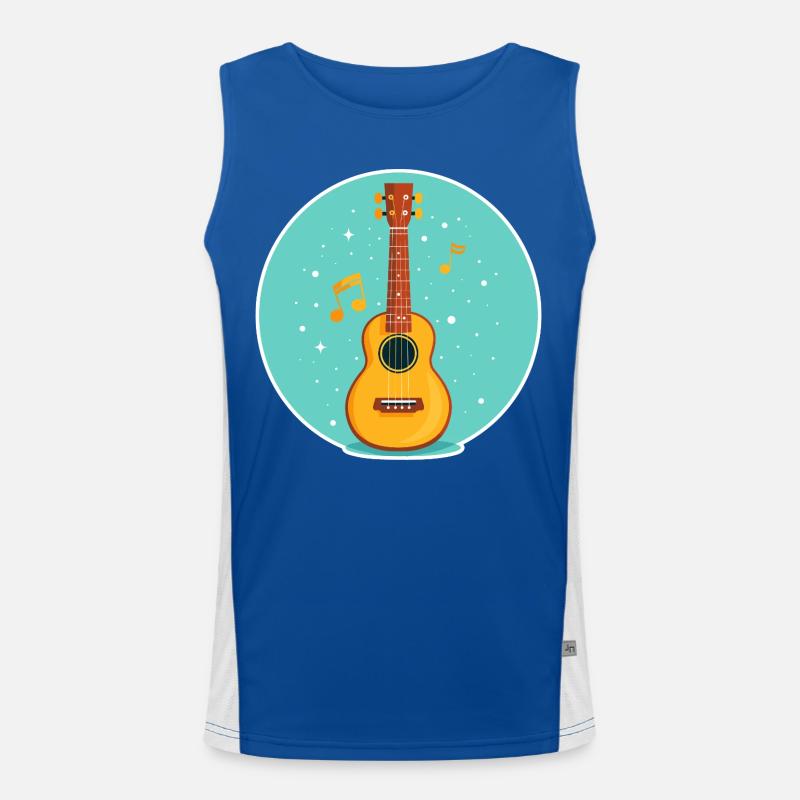 Ukulele Illustration Men's Functional Contrast Tank Top 