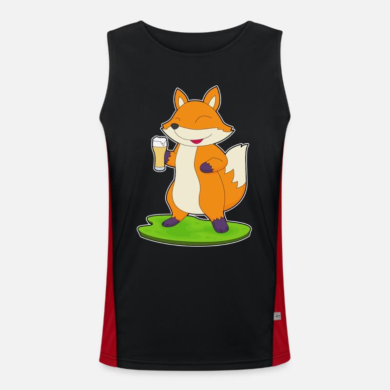 Fuchs Beer - Men's Functional Contrast Tank Top - black/red