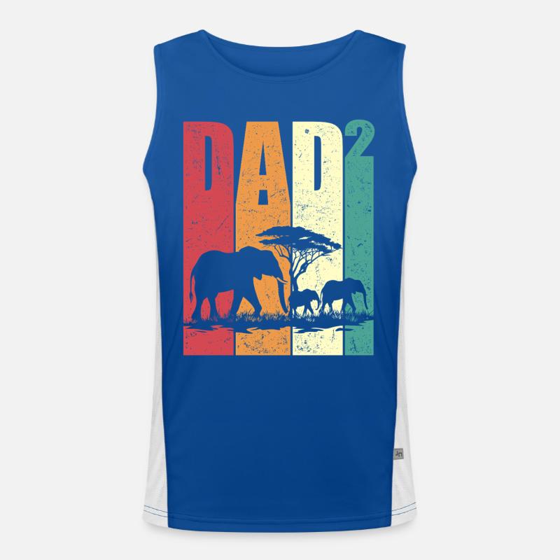 Elefant Zwei Kinder Dad Hoch 2 Vatertag Geschenk Funktionelles Kontrast-Tank Top für Männer 