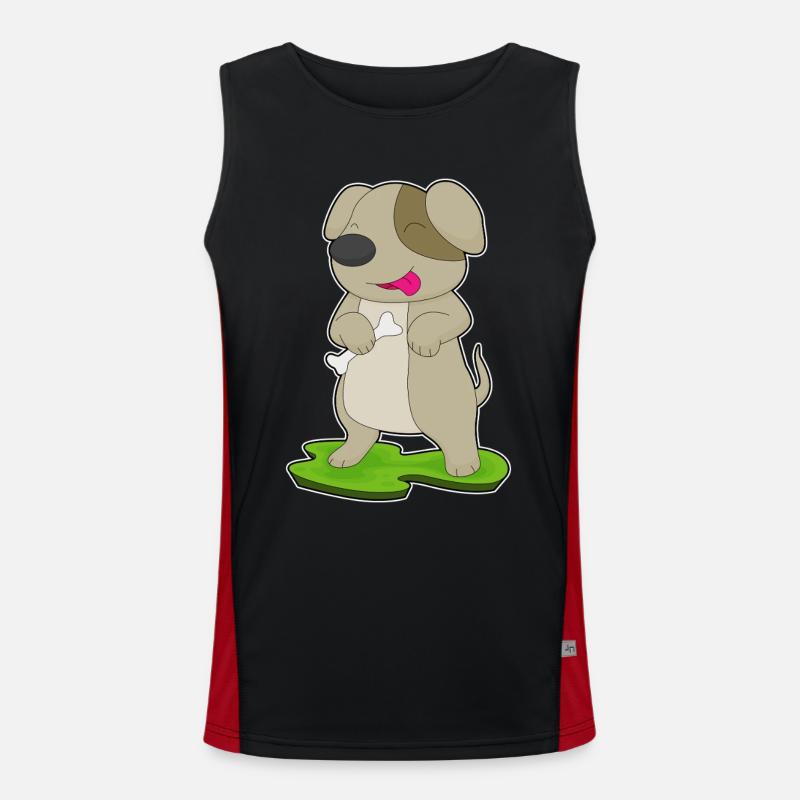 Dog Bones - Men's Functional Contrast Tank Top - black/red