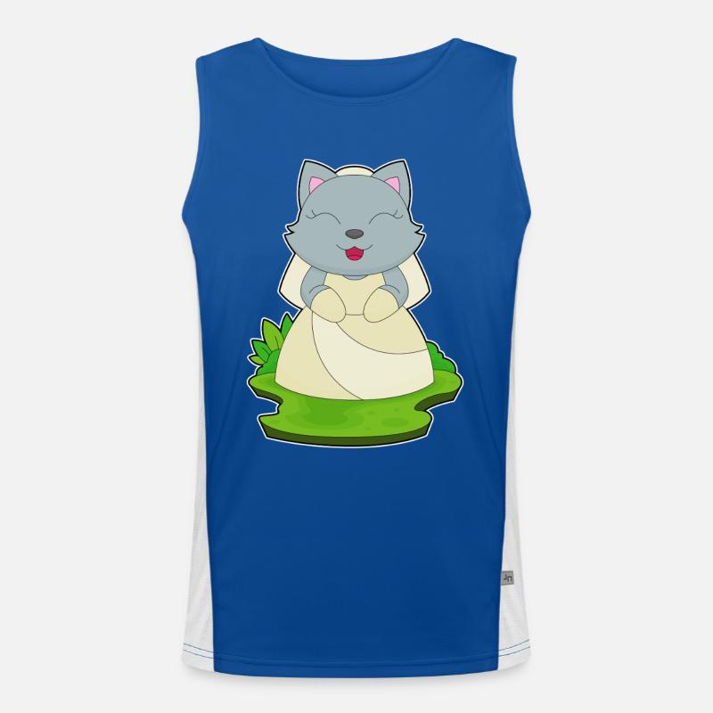 Chat Voile de mariée Mariage Débardeur respirant contrasté Homme 