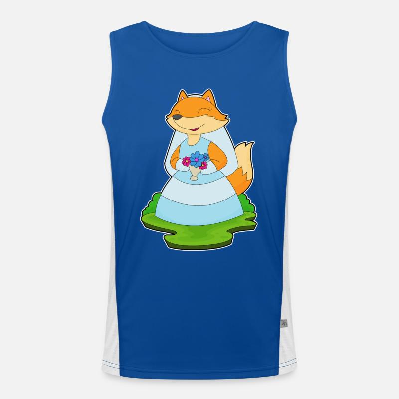 Fuchs Braut Schleier Hochzeit Funktionelles Kontrast-Tank Top für Männer 