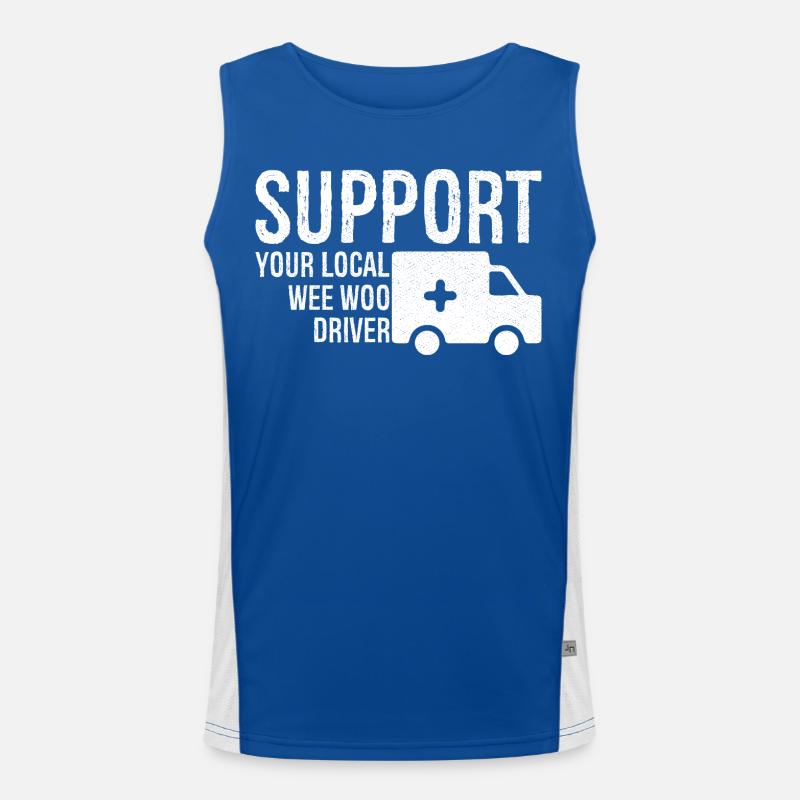 support your local wee woo driver Funktionelles Kontrast-Tank Top für Männer 