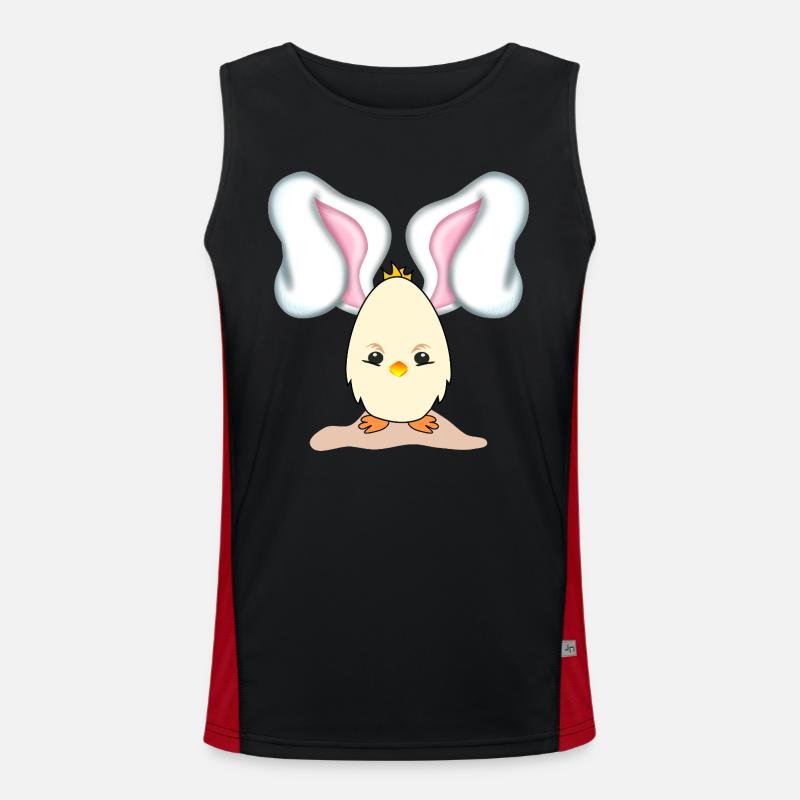 EASTER BUNNY CHICK EASTER BUNNY - Men's Functional Contrast Tank Top  - black/red