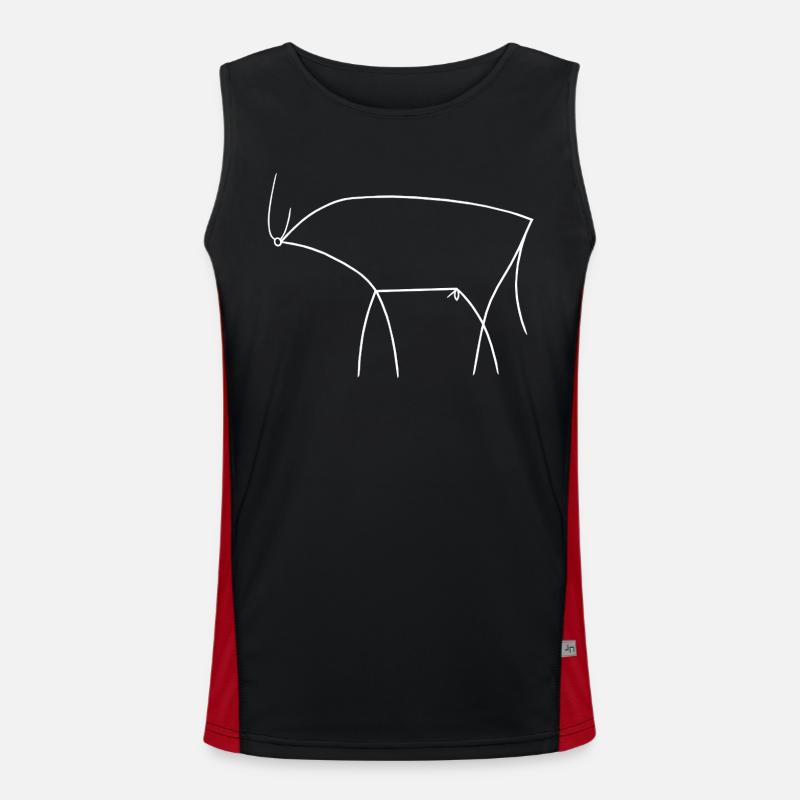 Bull - Men's Functional Contrast Tank Top  - black/red