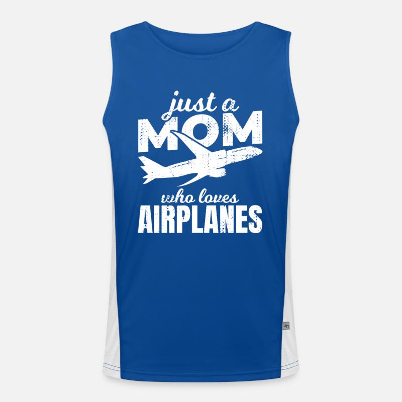Maman qui adore les avions Débardeur respirant contrasté Homme 
