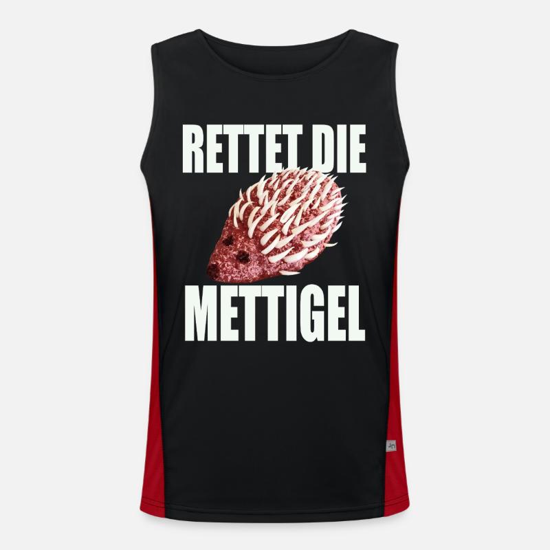 Save the Mettigel - Men's Functional Contrast Tank Top  - black/red