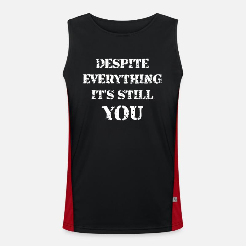 Despite Everything It's Still You - Men's Functional Contrast Tank Top  - black/red