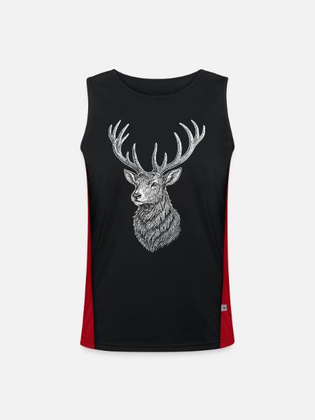 Deer - Men's Functional Contrast Tank Top  - black/red