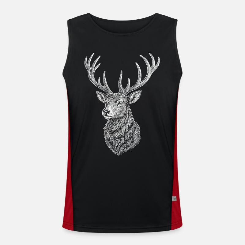 Cerf - Débardeur respirant contrasté Homme  - noir/rouge