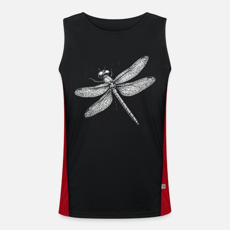 Dragonfly - Men's Functional Contrast Tank Top  - black/red