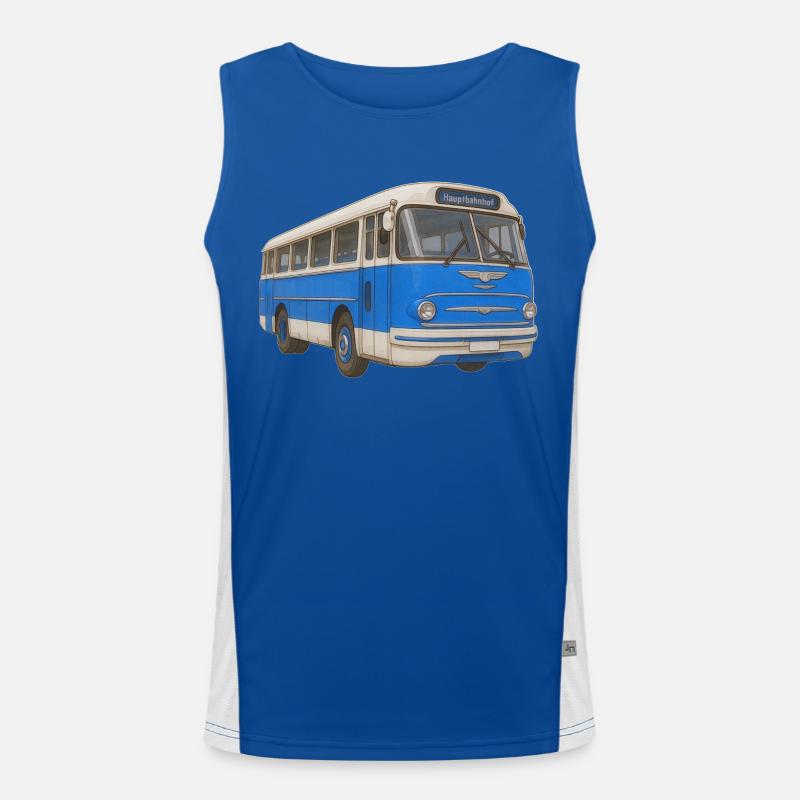 Vieux bus bleu Débardeur respirant contrasté Homme 