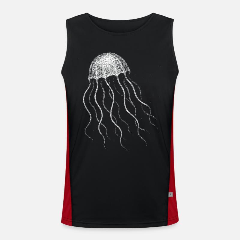 Jellyfish - Men's Functional Contrast Tank Top  - black/red